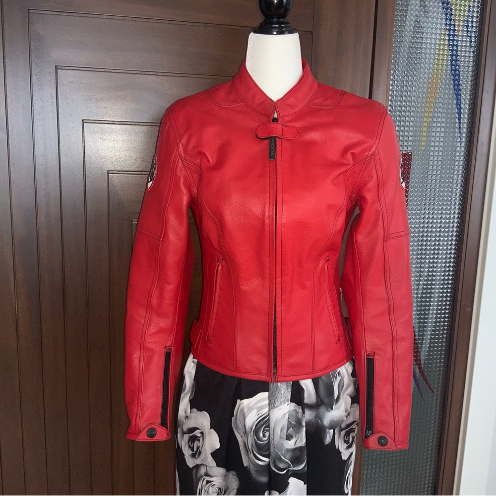 SUOMY Woman's Leather Motorcycle Jacket, Sz S, EUC - Picture 1 of 16